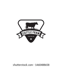 Cattle Farm Logo Design Template Vector
