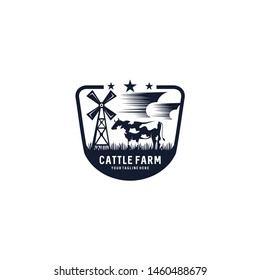 Cattle Farm Logo Design Template Vector