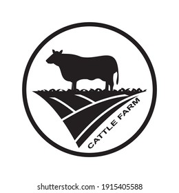 Cattle farm logo  design template vector illustration vector