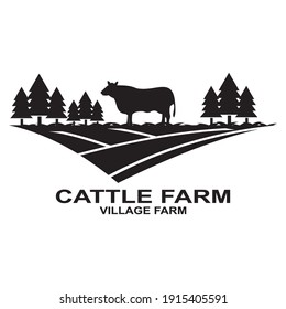 Cattle farm logo  design template vector illustration vector