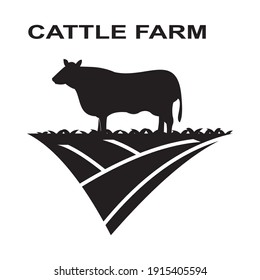 Cattle farm logo  design template vector illustration vector