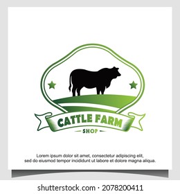 Cattle farm logo design template