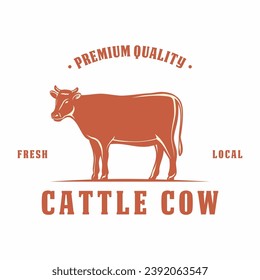 cattle farm logo design template. cow design vector illustration.