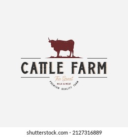 Cattle Farm Logo Design Vector