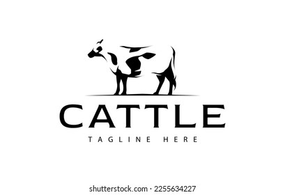 Cattle Farm Logo Design Vector Illustration.