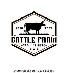 Cattle farm logo graphic design template vector illustration