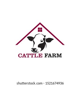 cattle farm logo illustration. vector. editable