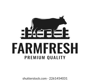 Cattle farm logo inspiration. Livestock farm animal logo inspiration