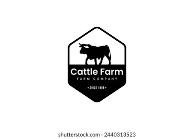 cattle farm logo vector icon illustration