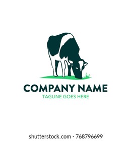 cattle farm logo vector illustration. unique. editable