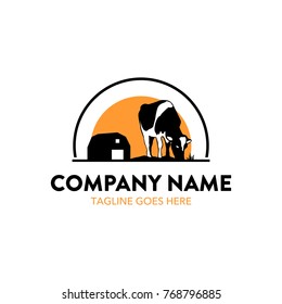 cattle farm logo vector illustration. unique. editable