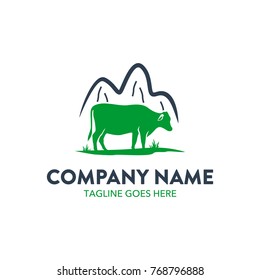 cattle farm logo vector illustration. unique. editable