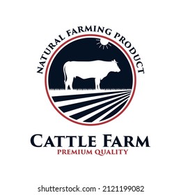 Cattle farm premium quality logo design