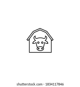 Cattle farming icon. Farm and agriculture icon. Simple, flat, black, outline.
