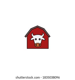 Cattle farming icon. Farm and agriculture icon. Simple, flat, outline, color.