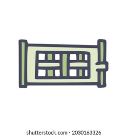 cattle fence color vector doodle simple icon