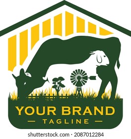 Cattle And Goat Farm Logo Design