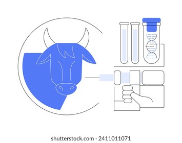 Cattle hormones isolated cartoon vector illustrations. Farmer injects an animal with cattle hormones, agribusiness industry, agricultural input sector, livestock drugs usage vector cartoon.