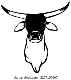 Cattle horn Creative Bull Head Logo Design Vector illustration