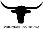 cattle horn logo, buffelo horn logo, Longhorn Bullhead silhouette long horn vector logo design silhouette vector illustration 