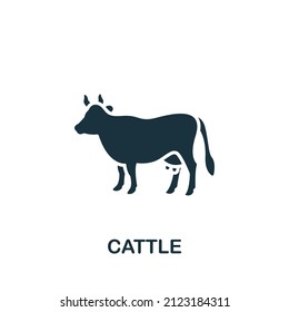 Cattle Icon. Monochrome Simple Cattle Icon For Templates, Web Design And Infographics