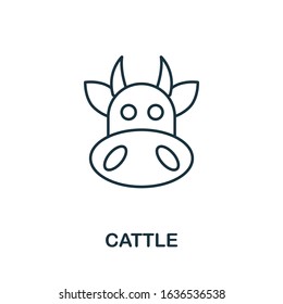 Cattle icon. Thin line style element from farm icons collection. Outline Cattle icon for computer and mobile.