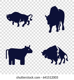 Cattle icons set. set of 4 cattle filled icons such as cow
