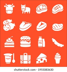 cattle icons vector collection of line style symbols