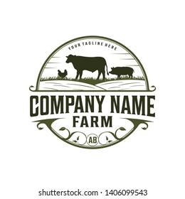 Cattle, livestock, farm classic logo