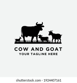 cattle logo vector collection. Cow and Goat design. - Vector
