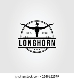 cattle longhorn or texas head cow logo vector illustration design.