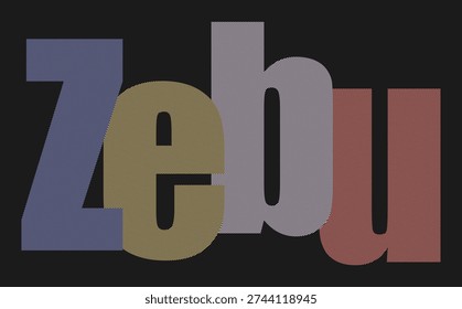 Cattle name text design, geometric pattern lettering, artistic animal font illustration