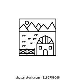 cattle outline icon. Element of landscape outline icon for mobile concept and web apps. Thin line cattle outline icon icon can be used for web and mobile