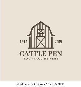 Cattle Pen Logo Design Template Inspiration - Vector