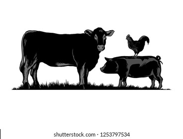 Cattle Pig Chicken Farm and Ranch