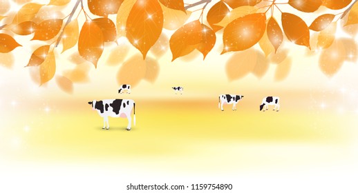 Cattle Ranch Autumn Background