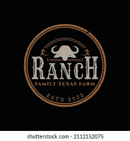 Cattle ranch farm ready made logo design. Cattle Ranch logo template