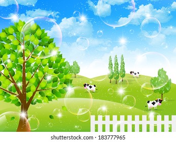 Cattle ranch landscape