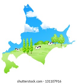 Cattle ranch map Hokkaido