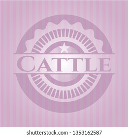 Cattle realistic pink emblem
