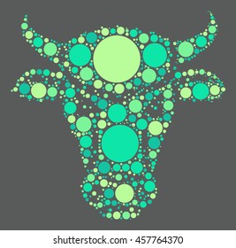Cattle shape vector design by color point