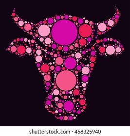 Cattle shape vector design by color point