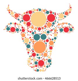 Cattle shape vector design by color point