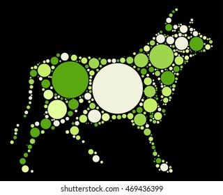Cattle shape vector design by color point