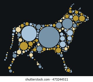 Cattle shape vector design by color point