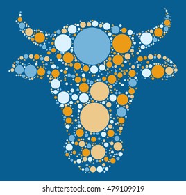 Cattle shape vector design by color point