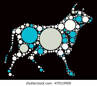 Cattle shape vector design by color point