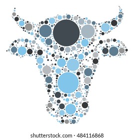 Cattle shape vector design by color point