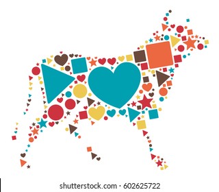 Cattle shape vector design illustration

