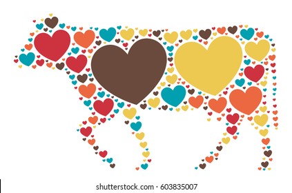 Cattle shape vector design illustration
